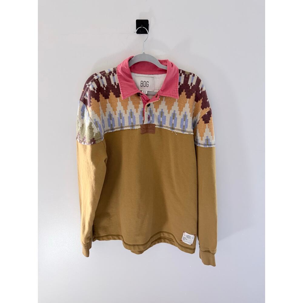 Urban Outfitters BDG Heavyweight Southwestern Pattern Rugby Sweatshirt-Size M - Picture 3 of 8